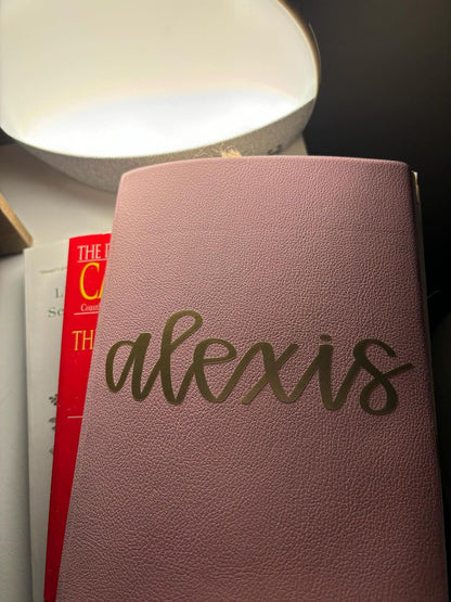 custom name vinyl sticker hand lettered water bottle laptop sticker