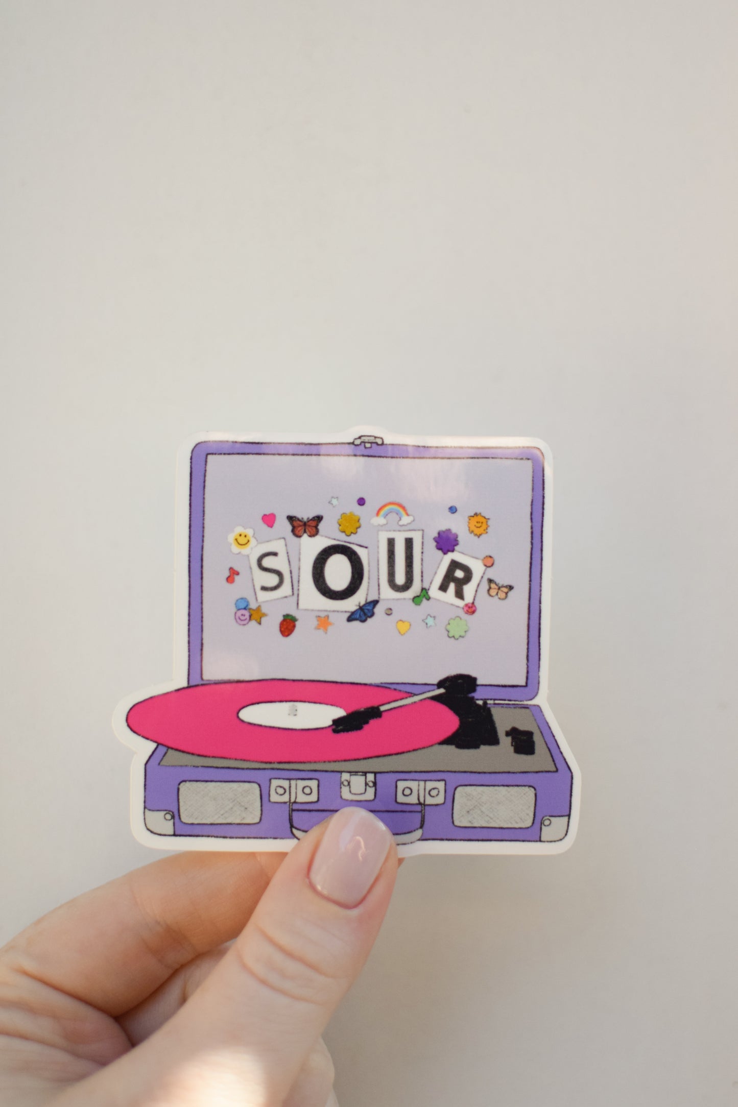 SOUR inspired Record Player Sticker