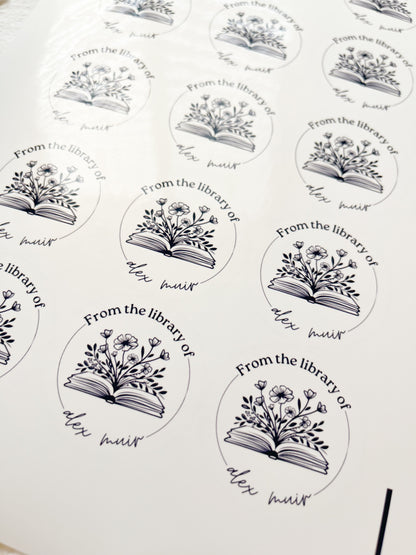 custom from the library of book labels personalized name stickers