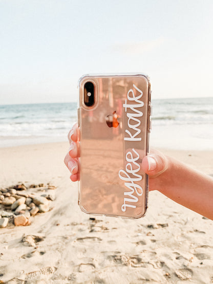 custom name vinyl sticker hand lettered water bottle laptop sticker