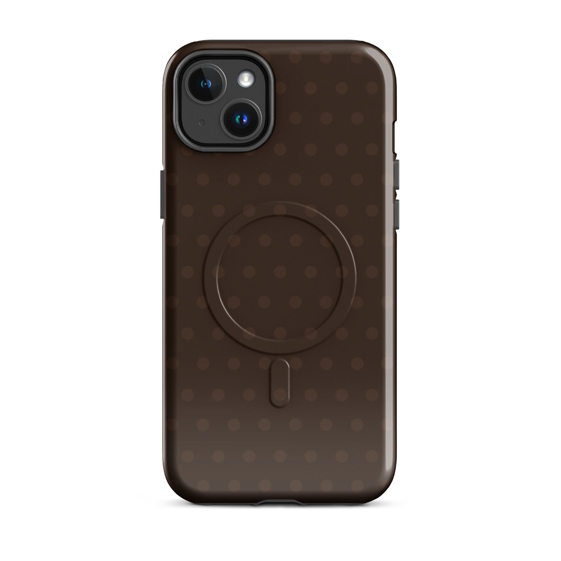 brown polka dot magsafe iphone case neutral aesthetic protective phone case