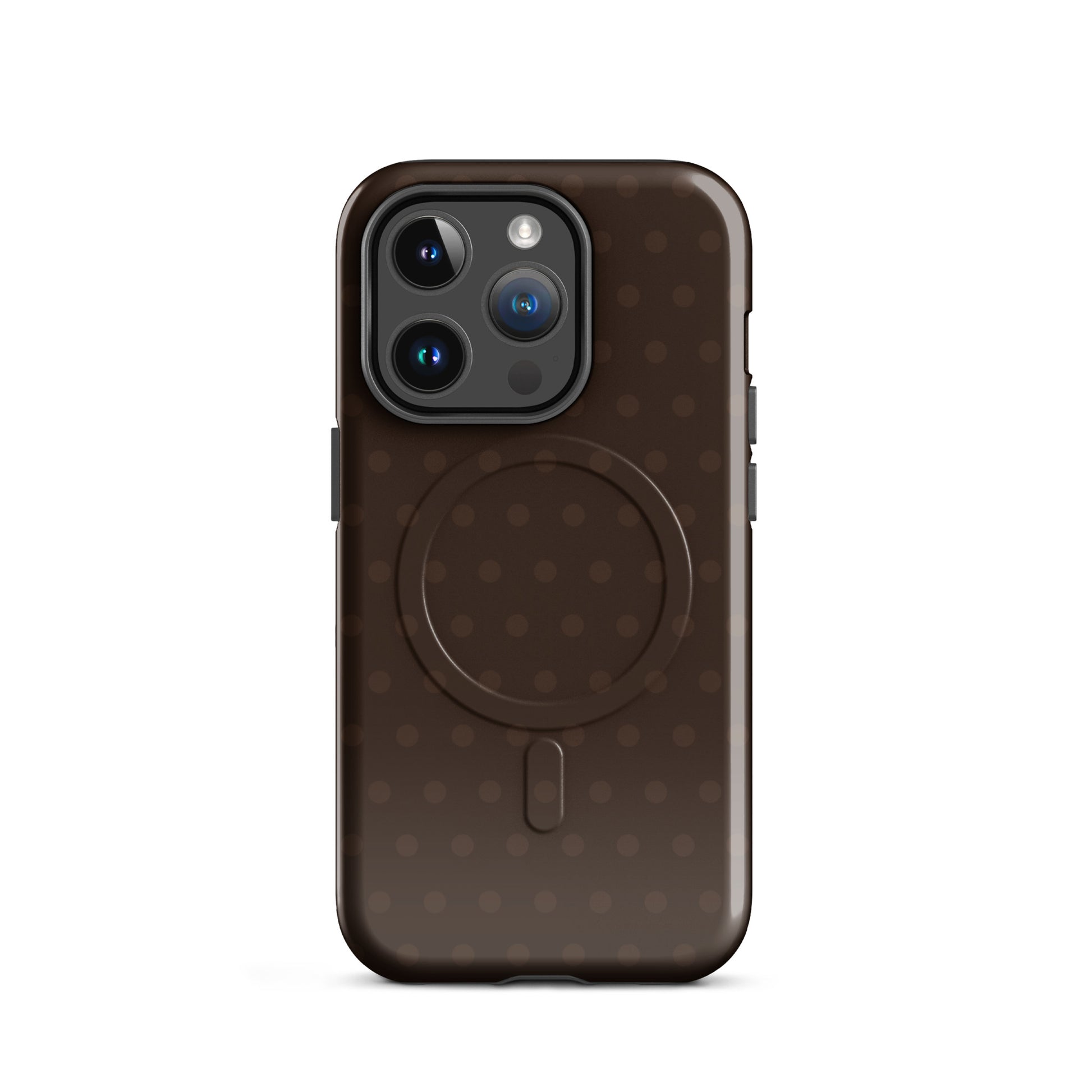 brown polka dot magsafe iphone case neutral aesthetic protective phone case