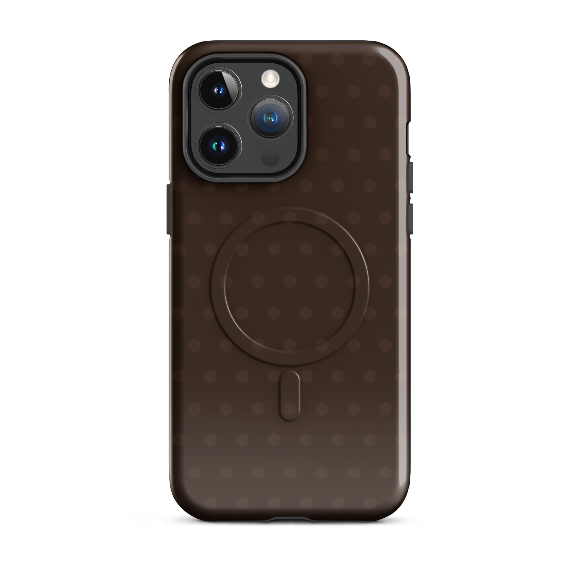 brown polka dot magsafe iphone case neutral aesthetic protective phone case