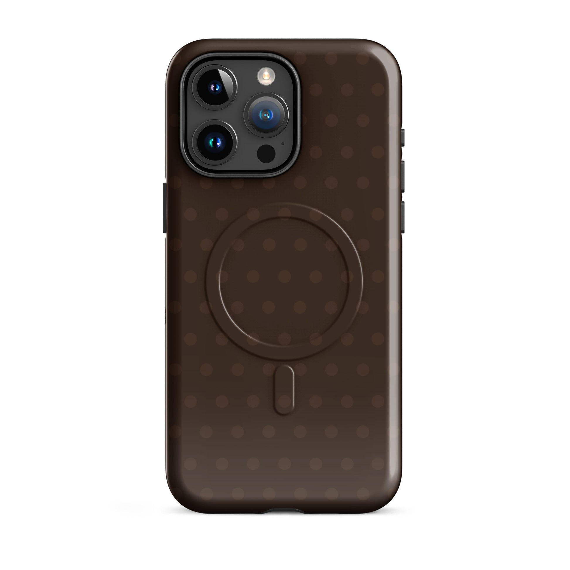 brown polka dot magsafe iphone case neutral aesthetic protective phone case