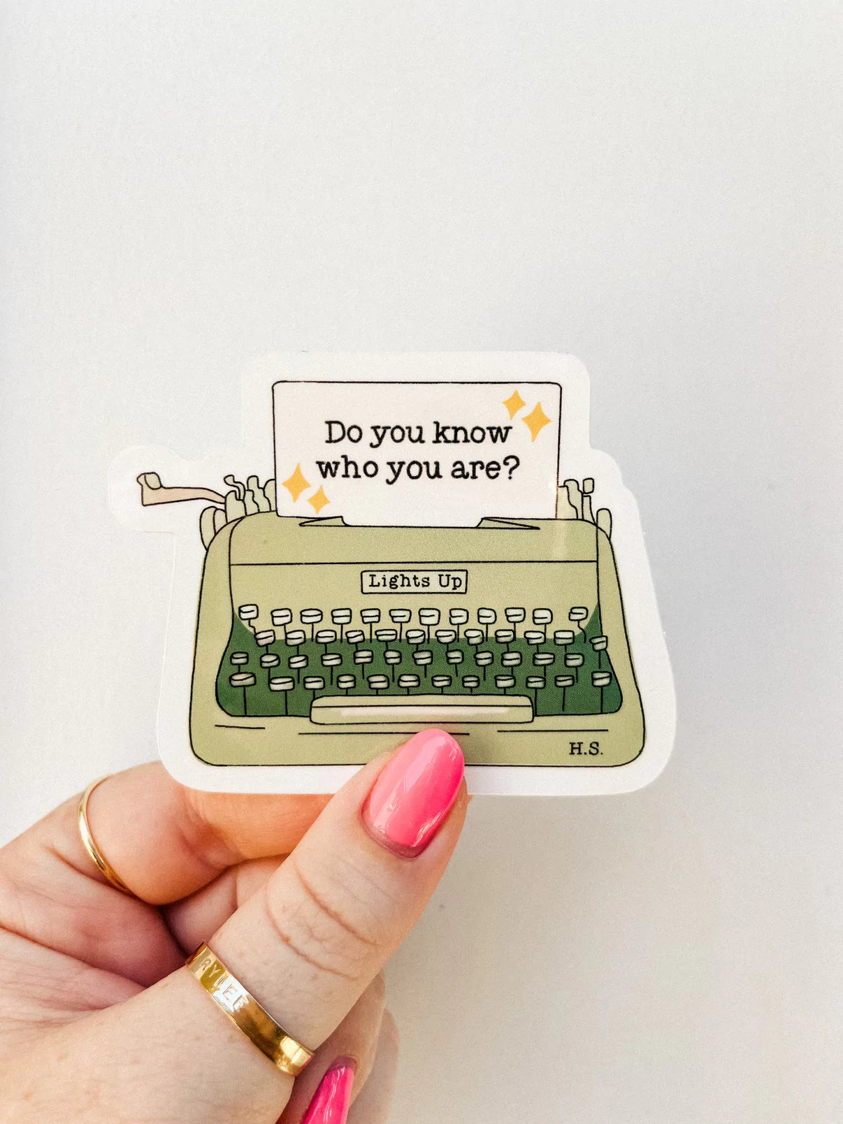 Lights Up Typewriter Sticker